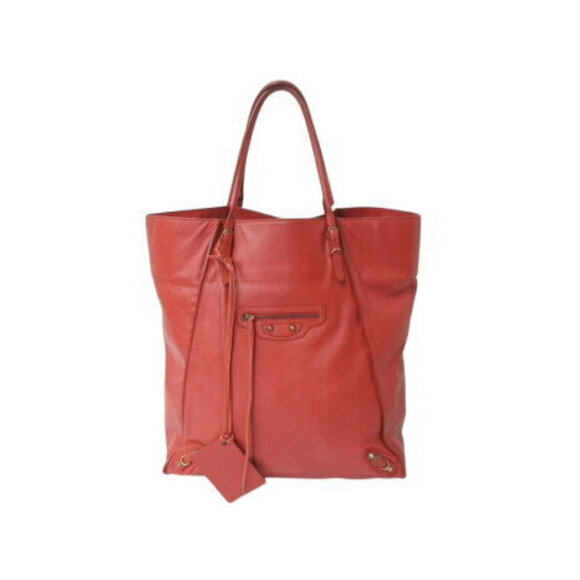 Balenciaga Handbags - BALENCIAGA Paper Tote Bag Red Leather